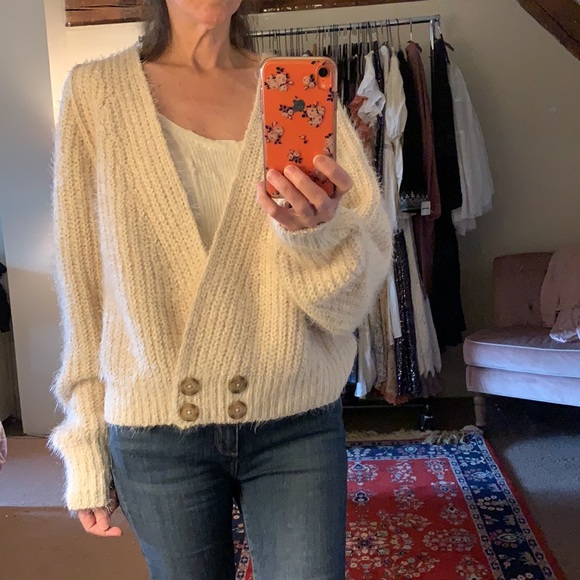 Free People Fuzzy V-Neck Sweater - Picture 14 of 14